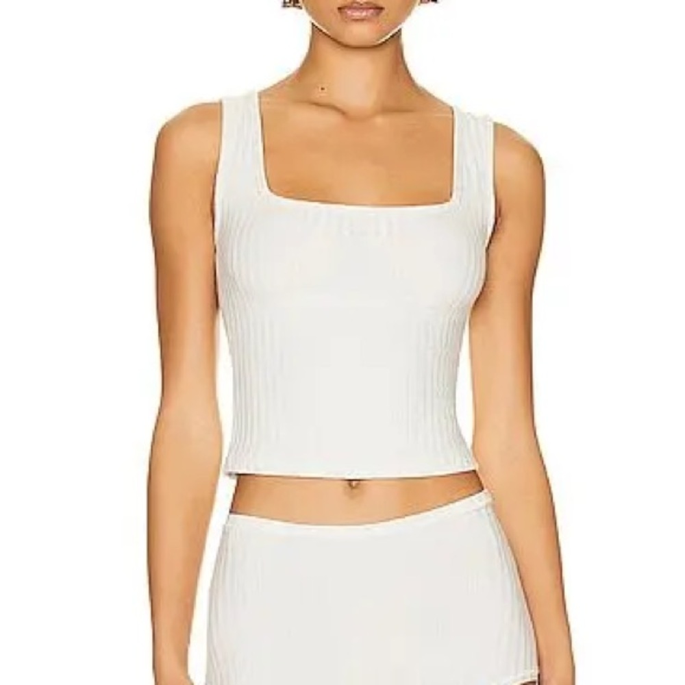 HELSA Rib Square Tank In White